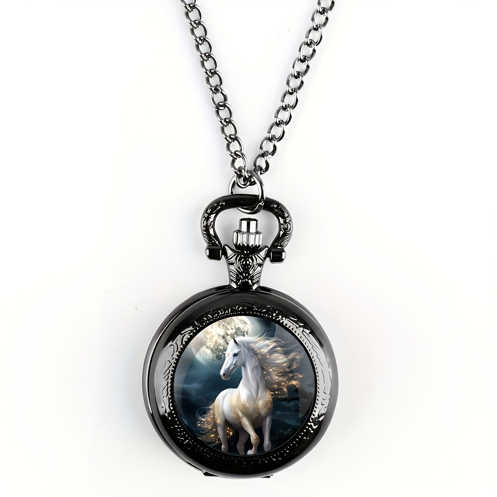 Horse Pendant Quartz Pocket Watch , Infinite Steampunk