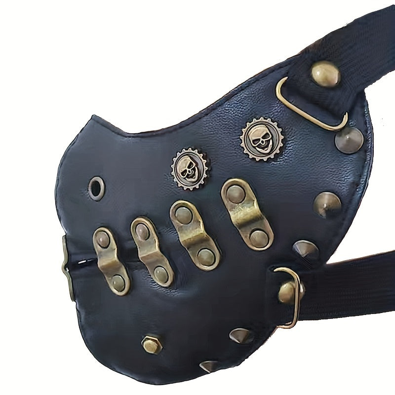 Funky PU Leather Rivet Halloween Mask , Infinite Steampunk