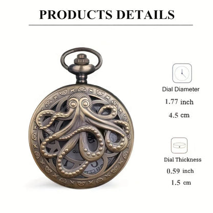 Bronze Octopus Pocket Watch - Infinite Steampunk