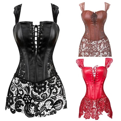 Faux Leather Bustier - Infinite Steampunk