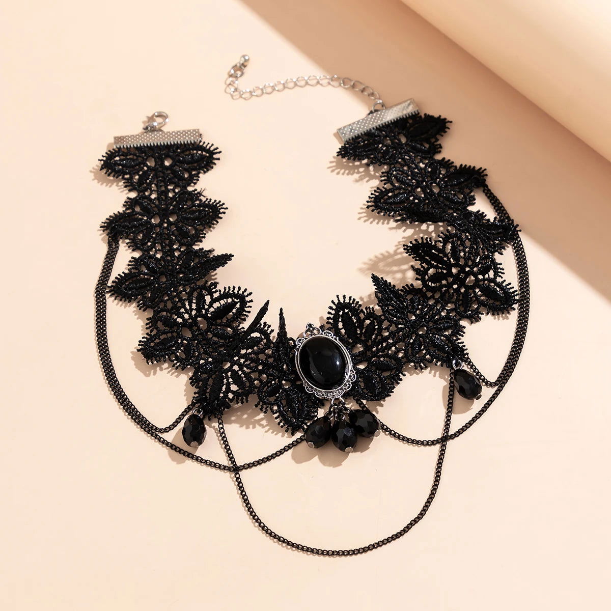 Gothic Crystal Bead Necklace - Infinite Steampunk