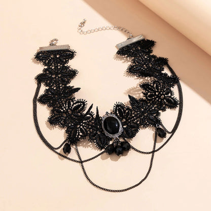 Gothic Crystal Bead Necklace - Infinite Steampunk