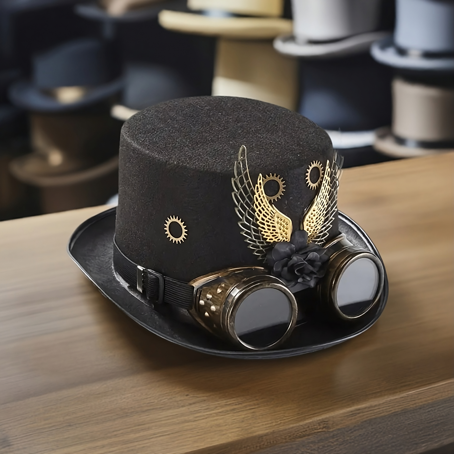 Gothic looking steampunk top hat