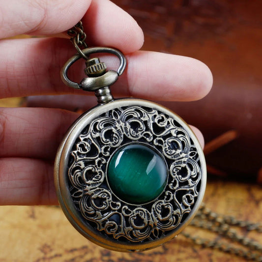 Green Stone Pocket Watch - Infinite Steampunk