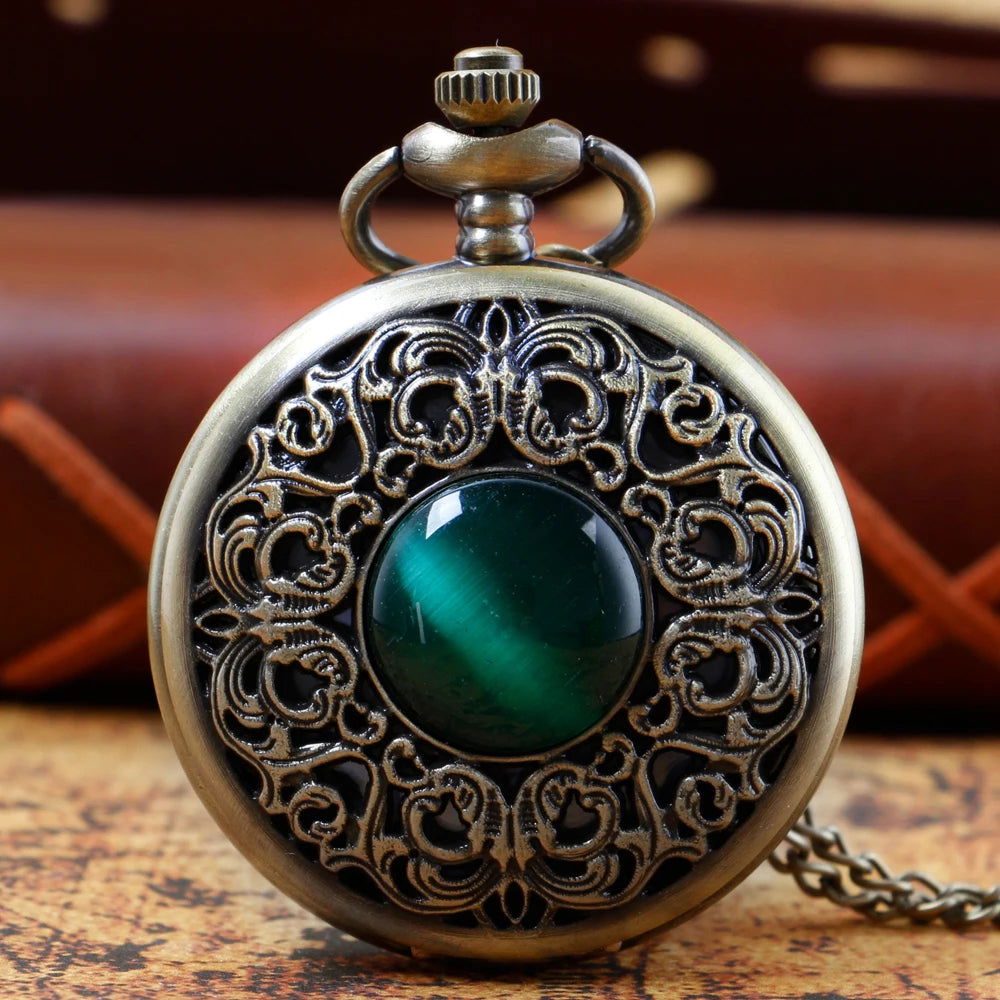 Green Stone Pocket Watch - Infinite Steampunk