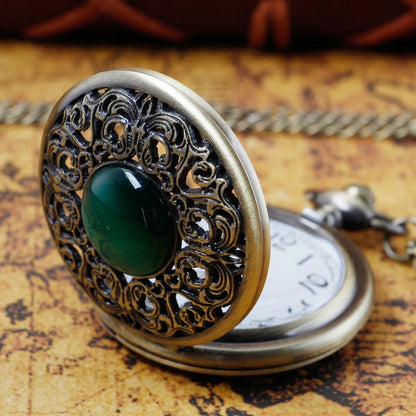 Green Stone Pocket Watch - Infinite Steampunk