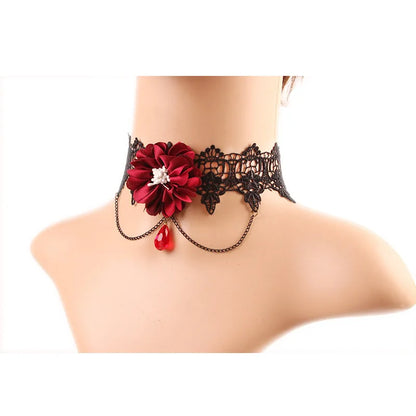 Gothic Halloween Lace Choker Necklace