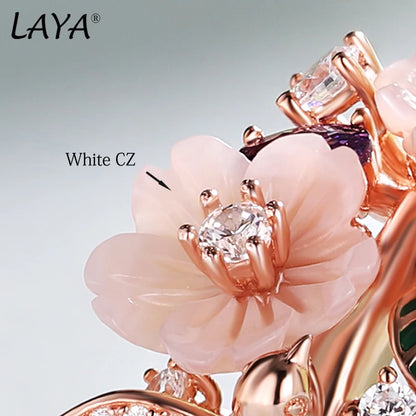 Luxury 925 Sterling Silver Shell Flower Ring