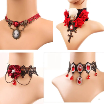 Gothic Halloween Lace Choker Necklace