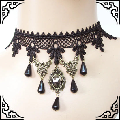 Gothic Halloween Lace Choker Necklace