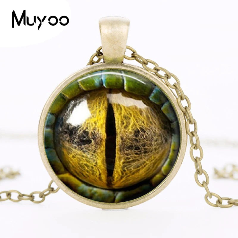 Steampunk Dragon Eye Pendant Necklace