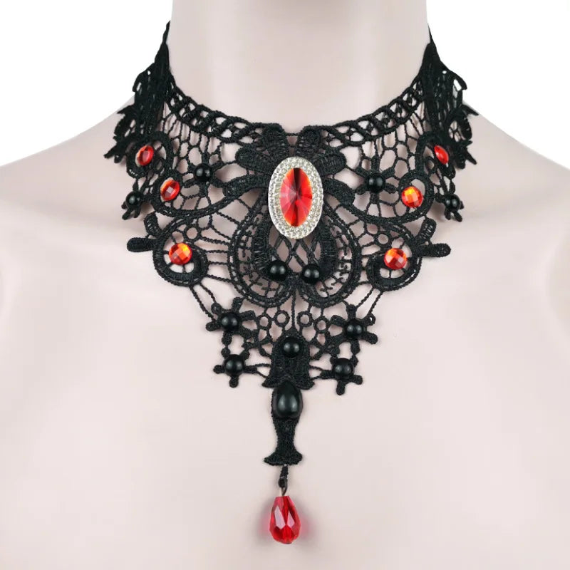 Gothic Halloween Lace Choker Necklace