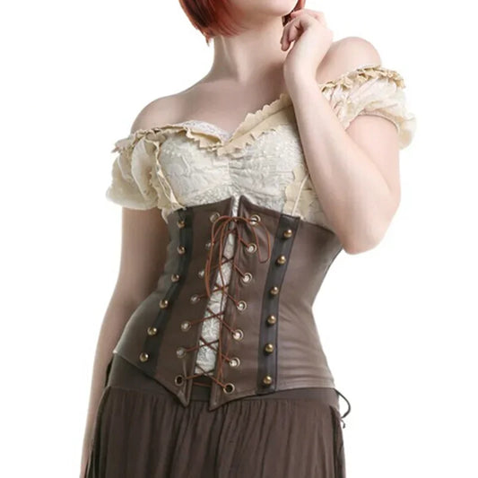 Retro Leather Corset , Infinite Steampunk