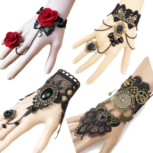 Gothic Steampunk Lace Cuff , Infinite Steampunk