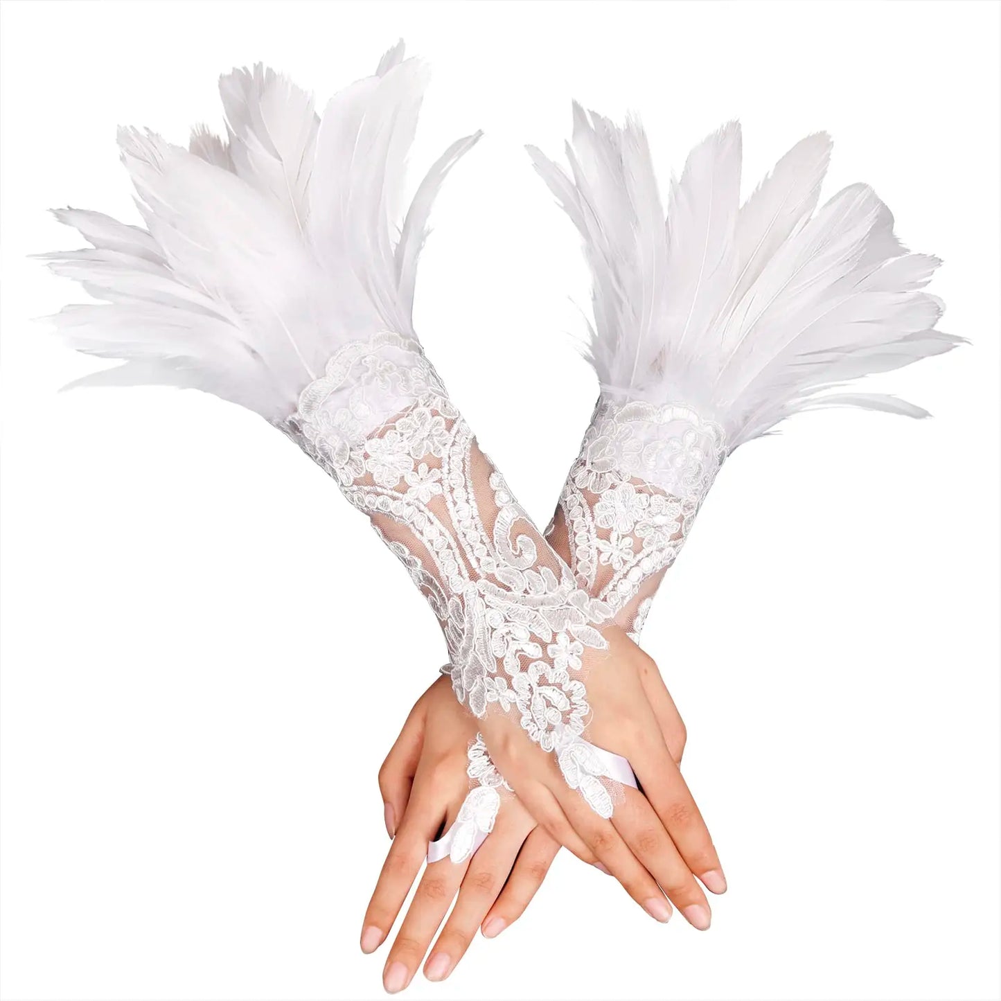 Punk Gothic Feather Wrist Cuffs