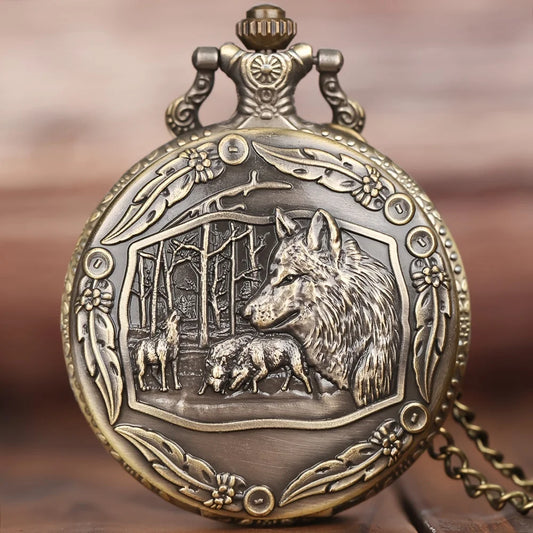 Wild Wolf Pocket Watch , Infinite Steampunk