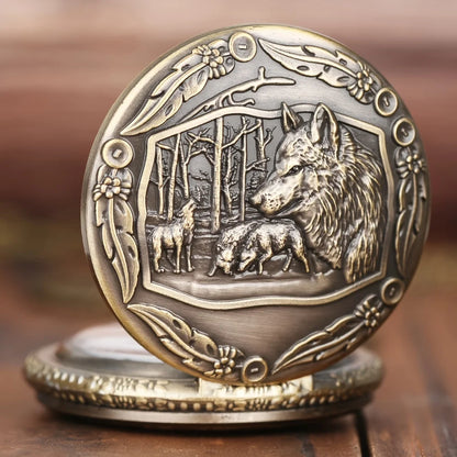 Wild Wolf Pocket Watch , Infinite Steampunk