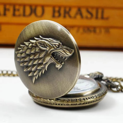 Wolf Head Pocket Watch , Infinite Steampunk