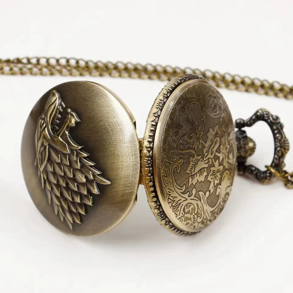 Wolf Head Pocket Watch , Infinite Steampunk