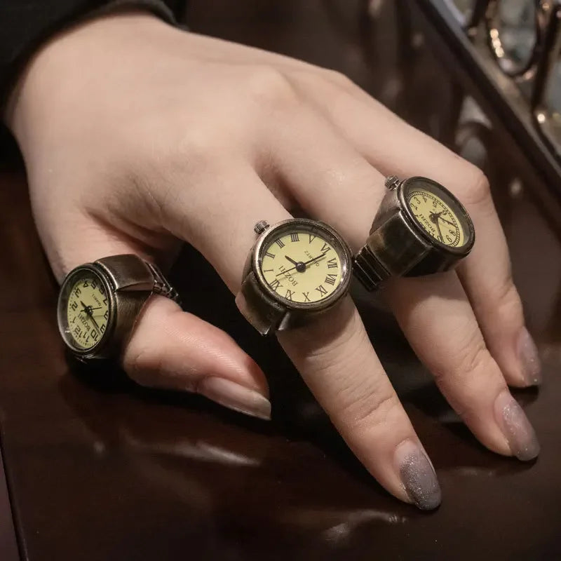 Vintage Punk Quartz Watch Rings , Infinite Steampunk