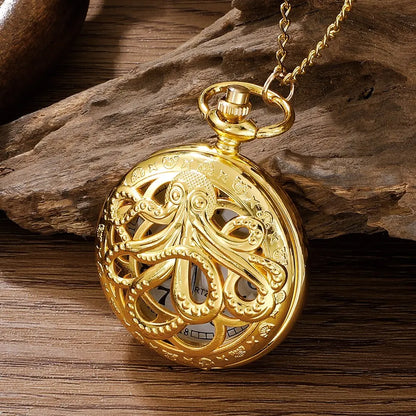 Octopus Gold Pocket Watch , Infinite Steampunk