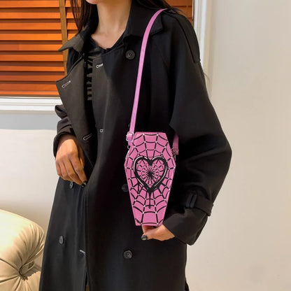 Pink Coffin Shaped Crossbody Bag