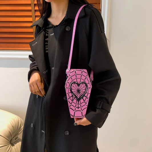 Pink Coffin Shaped Crossbody Bag