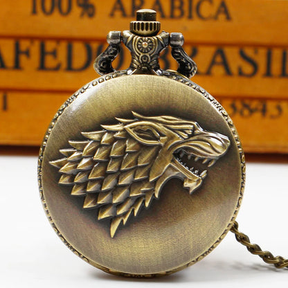 Wolf Head Pocket Watch , Infinite Steampunk