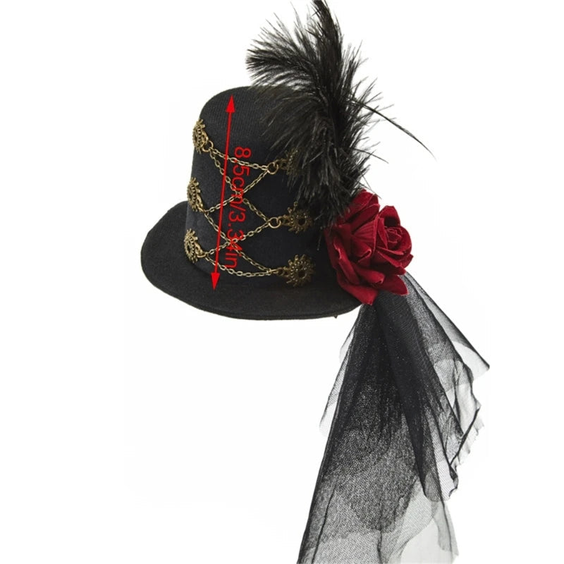 Steampunk Feathered Top Hat - Infinite Steampunk