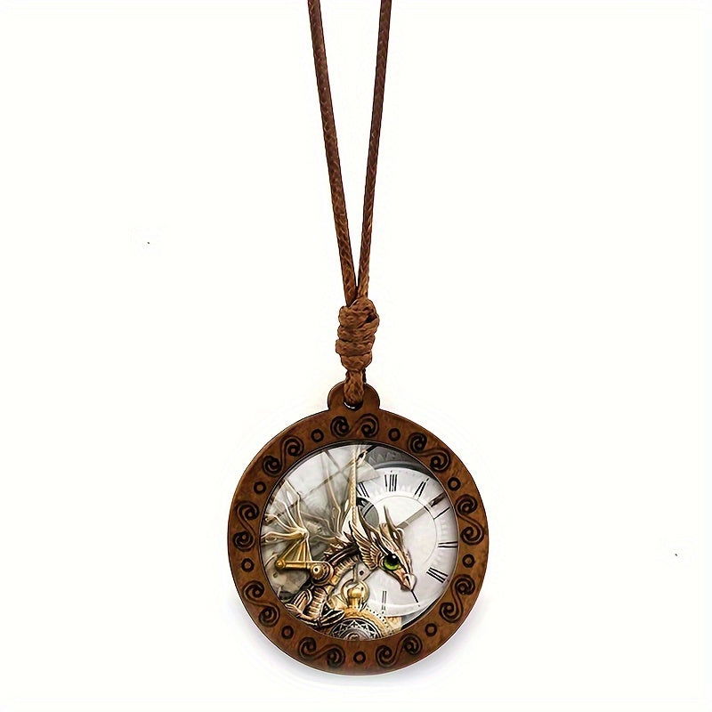 Steampunk Wooden Pendant Necklace - Infinite Steampunk