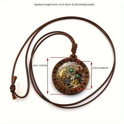 Steampunk Wooden Pendant Necklace - Infinite Steampunk