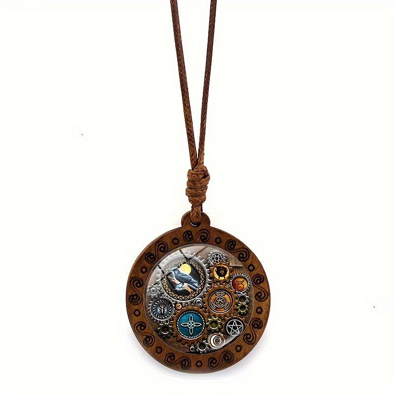 Steampunk Wooden Pendant Necklace - Infinite Steampunk