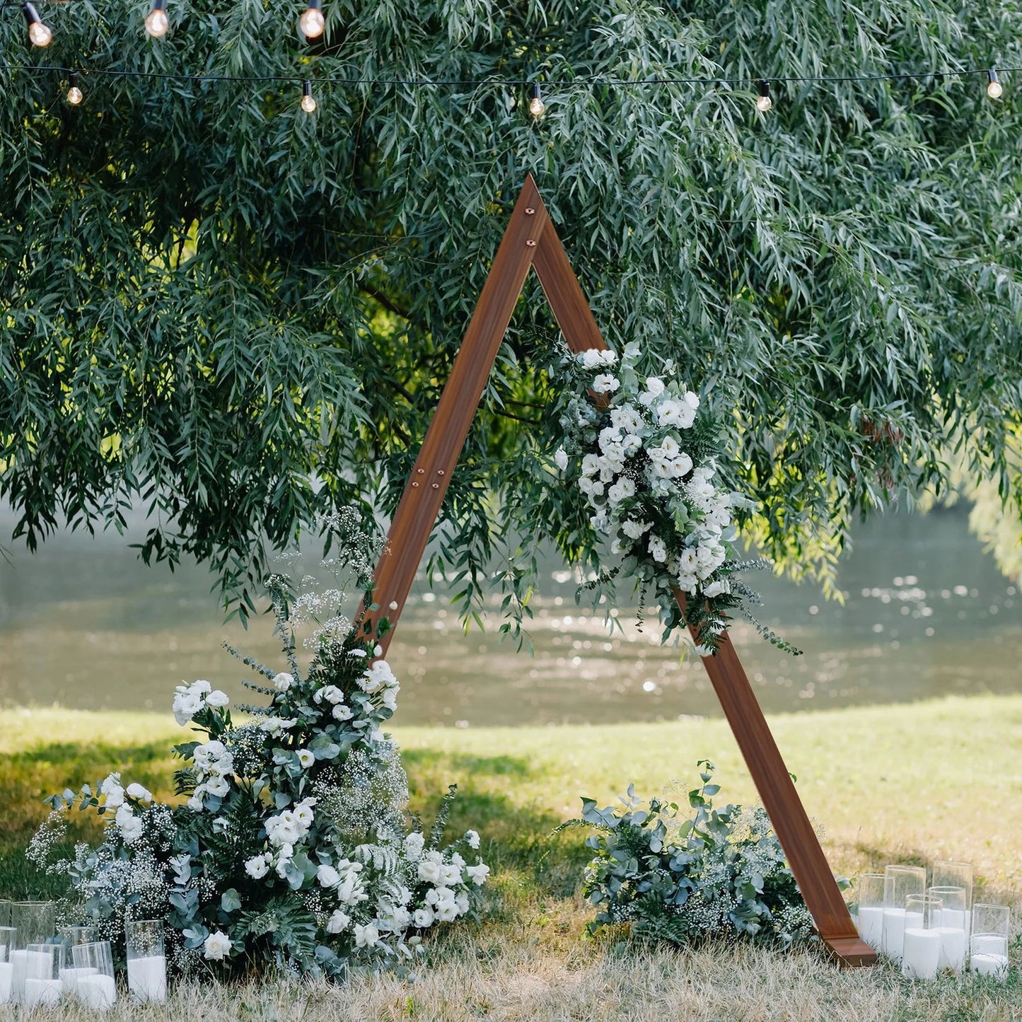 Triangle Wooden Wedding Arch - Infinite Steampunk