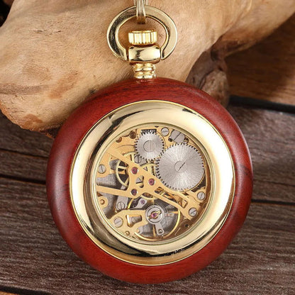 Wood Mechanical Pocket Watch - Infinite Steampunk