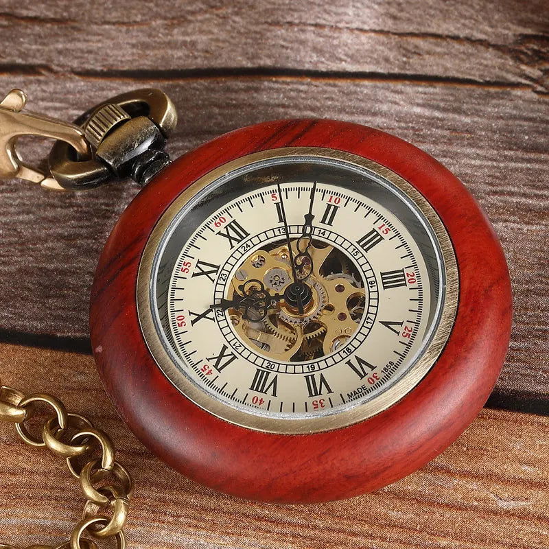 Wood Mechanical Pocket Watch - Infinite Steampunk