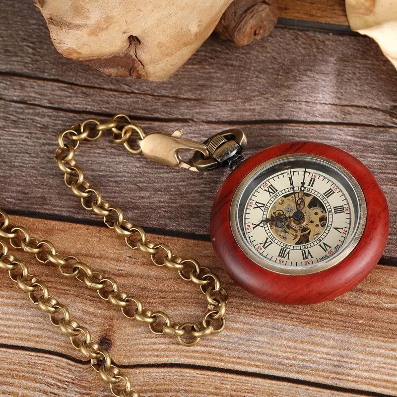 Wood Mechanical Pocket Watch - Infinite Steampunk